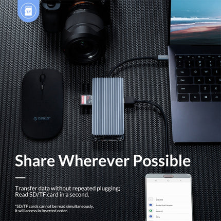 ORICO WB-8P 8-in-1 Type-C Transparent HUB, WB-8P