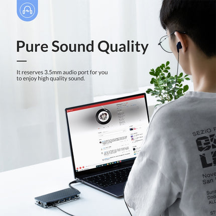 ORICO WB-8P 8-in-1 Type-C Transparent HUB, WB-8P