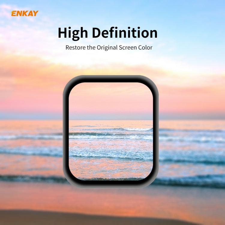 2 PCS ENKAY Hat-Prince 0.2mm 9H Surface Hardness 3D Explosion-proof Aluminum Alloy Edge Full Screen Tempered Glass Screen Film, For Apple Watch 6/5/4/SE 40mm, For Apple Watch 6/5/4/SE 44mm