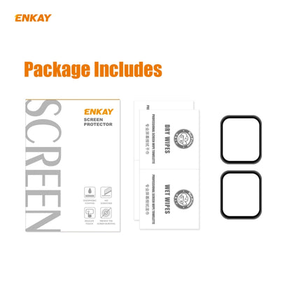 2 PCS For Apple Watch Series 6/5/4/SE 44mm ENKAY Hat-Prince 3D Full Screen PET Curved Hot Bending HD Screen Protector Film