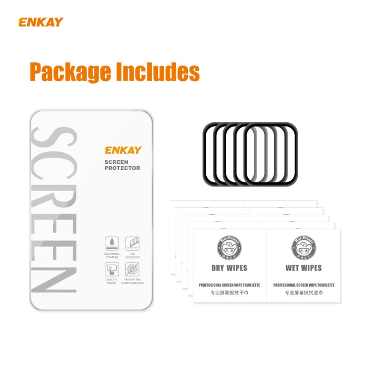 5 PCS For Apple Watch Series 6/5/4/SE 44mm ENKAY Hat-Prince 3D Full Screen PET Curved Hot Bending HD Screen Protector Film, For Apple Watch Series 6/5/4/SE 44mm