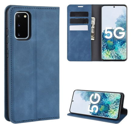 For Samsung Galaxy S20 FE 4G / 5G Retro-skin Business Magnetic Suction Leather Case with Holder & Card Slots & Wallet, For Samsung Galaxy S20 FE