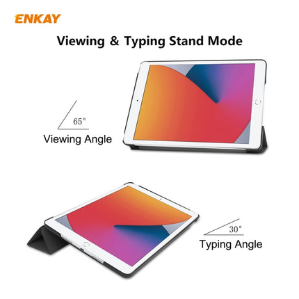 For iPad 10.2 2020 / 2019 ENKAY ENK-8014 PU Leather + Plastic Smart Case with Three-folding Holder