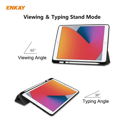 For iPad 10.2 2020 / 2019 ENKAY ENK-8016 PU Leather + TPU Smart Case with Pen Slot, For iPad 10.2 2021 / 2020 / 2019