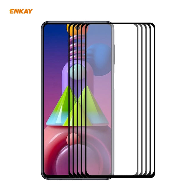 5 PCS ENKAY Hat-Prince Full Glue 0.26mm 9H 2.5D Tempered Glass Full Coverage Film