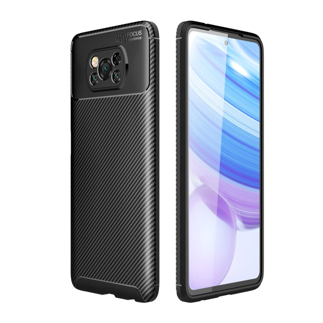 Carbon Fiber Texture Shockproof TPU Case, For Xiaomi Poco X3 NFC