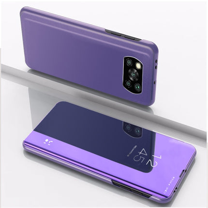 Plated Mirror Horizontal Flip Leather Case with Holder, For Xiaomi Poco X3 NFC