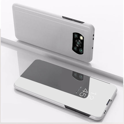 Plated Mirror Horizontal Flip Leather Case with Holder, For Xiaomi Poco X3 NFC