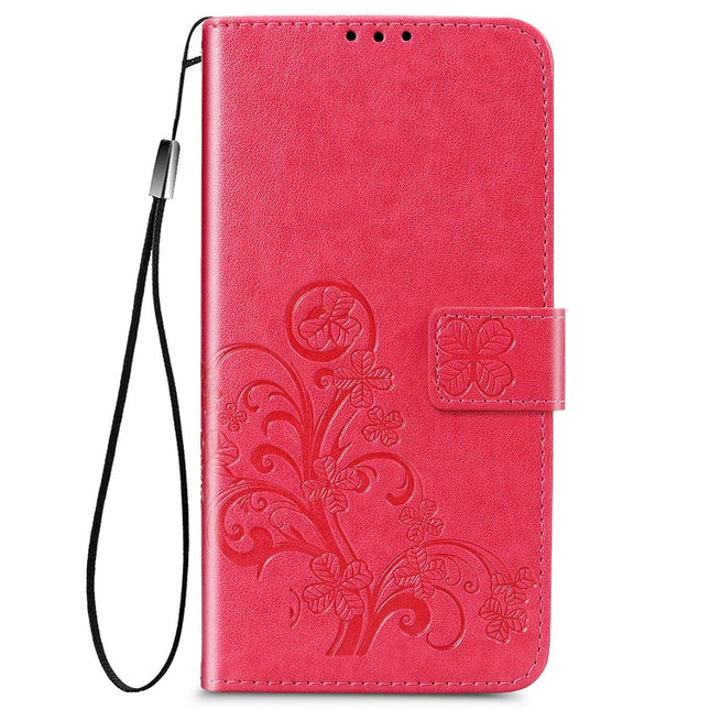 Four-leaf Clasp Embossed Buckle Mobile Phone Protection Leather Case with Lanyard & Card Slot & Wallet & Bracket Function, For Galaxy S20 FE / S20 Lite