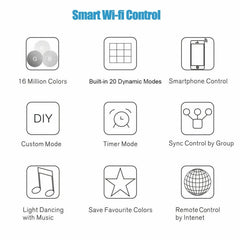 5M 5050 RGB LED Strip Light WIFI Smart Home Power Kit Set (Not waterproof)