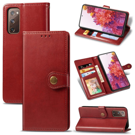 Retro Solid Color Leather Buckle Phone Case with Lanyard & Photo Frame & Card Slot & Wallet & Stand Function, For Galaxy S20 FE(4G/5G) / S20 Lite