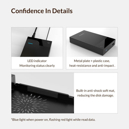 ORICO 3599U3 2.5 / 3.5-Inch Portable Hard-Drive Enclosure, EU Plug, EU Plug