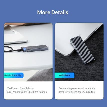 ORICO M2PAC3-G20 USB3.2 20Gbps M.2 NVMe SSD Enclosure