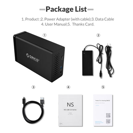 ORICO NS200U3 3.5 inch 2 Bay USB3.0 Hard Drive Enclosure, NS200U3