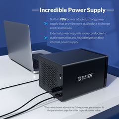 ORICO NS200RU3 2 Bay USB3.0 Hard Drive Enclosure with Raid, NS200RU3