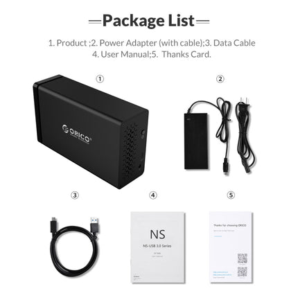 ORICO NS200RU3 2 Bay USB3.0 Festplattengehäuse mit Raid, NS200RU3