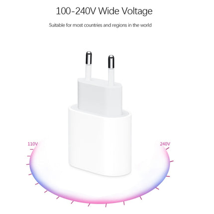 PD 20W Single USB-C / Type-C Interface Travel Charger, EU Plug