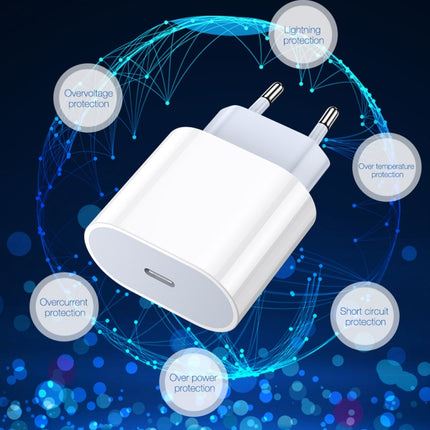 PD 20W Single USB-C / Type-C Interface Travel Charger, EU Plug