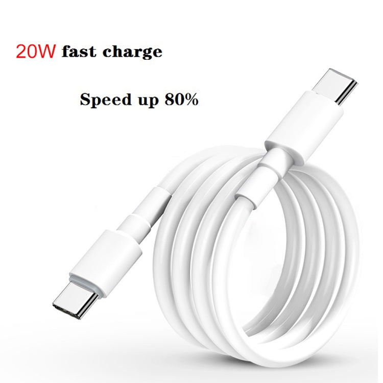 2 in 1 PD 20W Single USB-C / Type-C Port Travel Charger + 3A PD3.0 USB-C / Type-C to USB-C / Type-C Fast Charge Data Cable Set, Cable Length: 1m, EU Plug, 20W 1m
