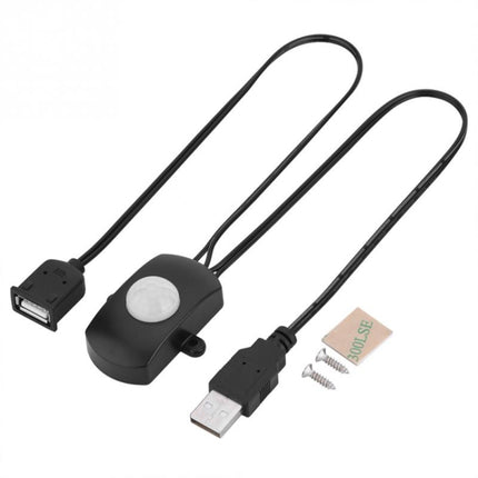 DC 5V/12V/24V USB Body Infrared PIR Motion Sensor Switch Human Motion Sensor Detector Switch For LED Light Strip, Black, White