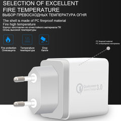 SDC-30W 2 in 1 USB to 8 Pin Data Cable + 30W QC 3.0 USB + 2.4A Dual USB 2.0 Ports Mobile Phone Tablet PC Universal Quick Charger Travel Charger Set, EU Plug, with 8 Pin Cable, EU Plug