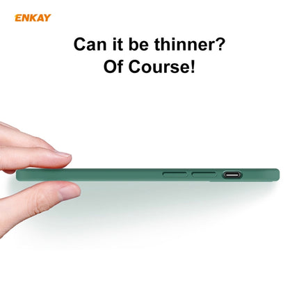 For iPhone 12 Hat-Prince ENKAY ENK-PC0682 Liquid Silicone Straight Edge Shockproof Case + 0.26mm 9H 2.5D Full Glue Tempered Glass Film, For iPhone 12