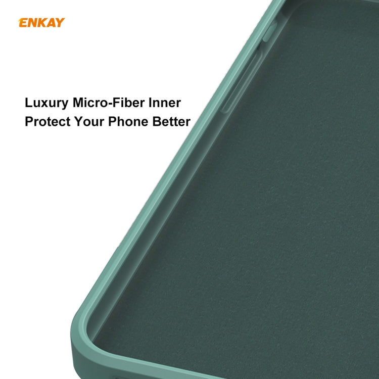 For iPhone 12 Hat-Prince ENKAY ENK-PC0682 Liquid Silicone Straight Edge Shockproof Case + 0.26mm 9H 2.5D Full Glue Tempered Glass Film, For iPhone 12