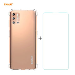 Hat-Prince ENKAY Clear TPU Shockproof Case Soft Anti-slip Cover + 0.26mm 9H 2.5D Tempered Glass Protector Film, For Motorola Moto G9 Plus, For Motorola Moto G9 / G9 Play, For Samsung Galaxy A42 5G, For Samsung Galaxy M31s, for Sony Xperia 5 II���������...