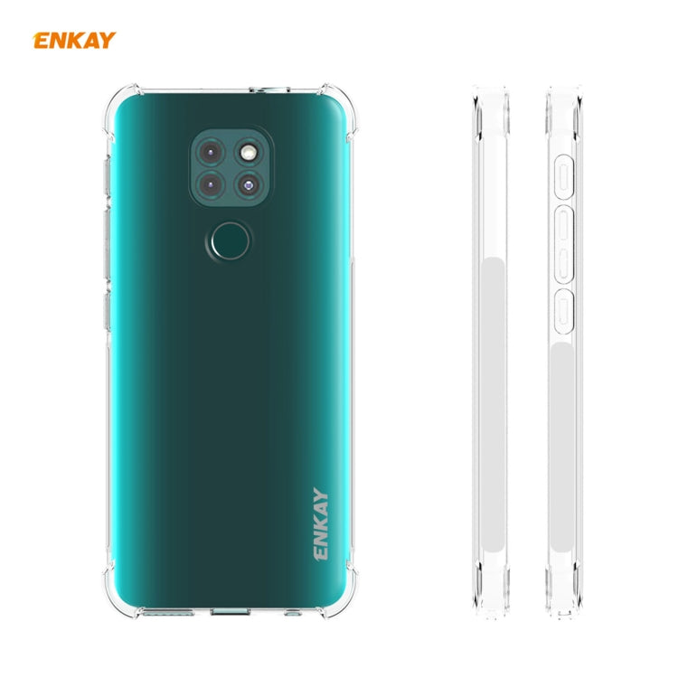 Hat-Prince ENKAY Clear TPU Shockproof Case Soft Anti-slip Cover + 0.26mm 9H 2.5D Full Glue Full Coverage Tempered Glass Protector Film, For Motorola Moto G9 / G9 Play, For Xiaomi Redmi 9A, For Xiaomi Redmi 9C, For Xiaomi 10T 5G / 10T Pro 5G������������...