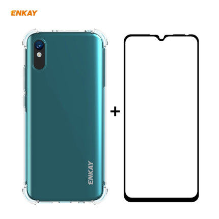 Hat-Prince ENKAY Clear TPU Shockproof Case Soft Anti-slip Cover + 0.26mm 9H 2.5D Full Glue Full Coverage Tempered Glass Protector Film, For Motorola Moto G9 / G9 Play, For Xiaomi Redmi 9A, For Xiaomi Redmi 9C, For Xiaomi 10T 5G / 10T Pro 5G            ...
