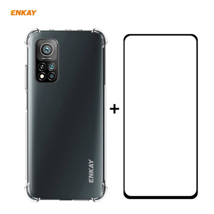 Hat-Prince ENKAY Clear TPU Shockproof Case Soft Anti-slip Cover + 0.26mm 9H 2.5D Full Glue Full Coverage Tempered Glass Protector Film, For Motorola Moto G9 / G9 Play, For Xiaomi Redmi 9A, For Xiaomi Redmi 9C, For Xiaomi 10T 5G / 10T Pro 5G            ...
