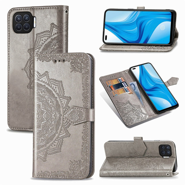 Mandala Flower Embossed Horizontal Flip Leather Case with Bracket / Card Slot / Wallet / Lanyard, For OPPO F17 Pro, For OPPO F17, For vivo Y20, For Google Pixel 4a 5G
