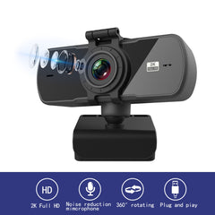 C5 4 Million Pixel Auto Focus 2K Full HD Webcam 360 Rotation USB Driver-free Live Broadcast WebCamera with Mic, C5