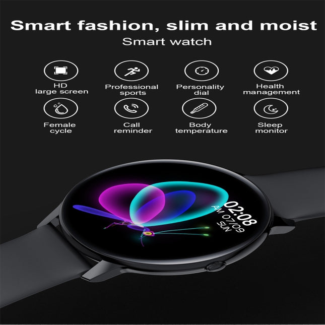 W68 1.4 inch Color Screen Smart Watch, IP68 Waterproof, Support Temperature Monitoring/Heart Rate Monitoring/Blood Pressure Monitoring/Sleep Monitoring/Predict Menstrual Cycle Intelligently, Black, Silver