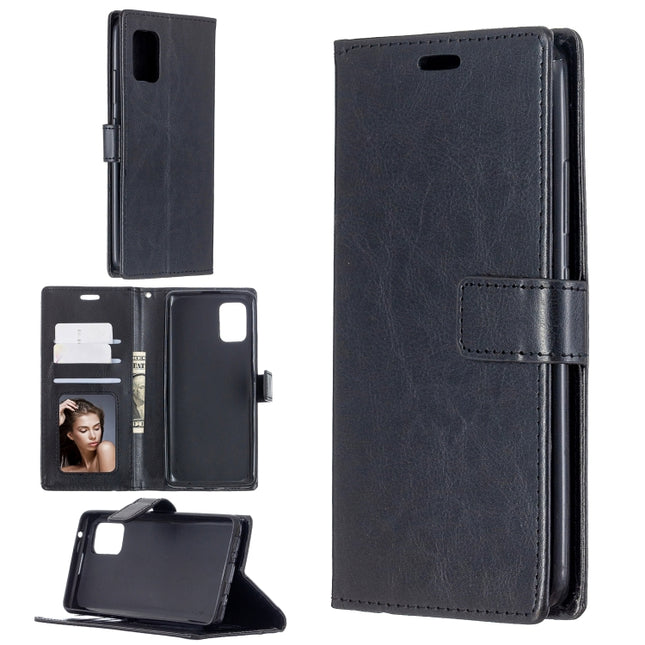 For Samsung A51 5G Crazy Horse Texture Horizontal Flip Leather Case with Holder & Card Slots & Wallet & Photo Frame, For Samsung Galaxy A51 5G
