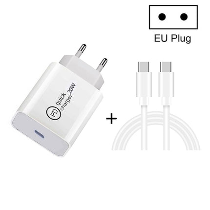 SDC-20W 2 in 1 PD 20W USB-C / Type-C Travel Charger + 3A PD 3.0   USB-C / Type-C to USB-C / Type-C Fast Charge Data Cable Set, Cable Length: 1m,, US Plug, EU Plug, UK Plug