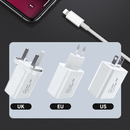 SDC-20W 2 in 1 PD 20W USB-C / Type-C Travel Charger + 3A PD3.0 USB-C / Type-C to 8 Pin Fast Charge Data Cable Set, Cable Length: 1m,, US Plug, EU Plug, UK Plug