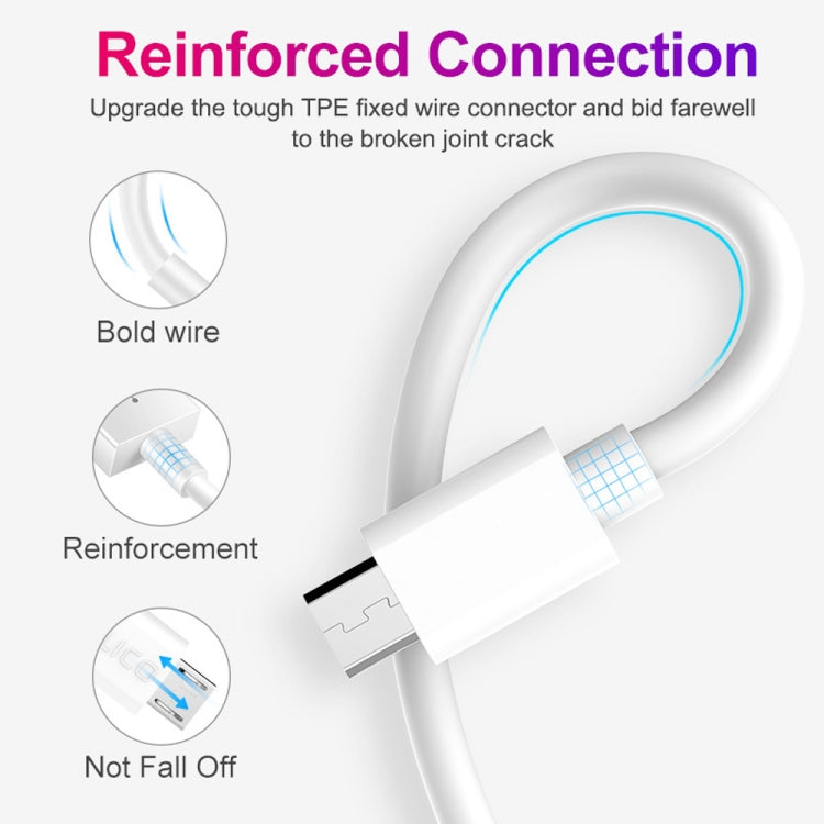 XJ-023 2 PCS USB Male to Micro USB Male Interface Charge Cable, Length: 1m