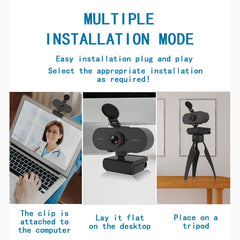 B1 4 Million Pixels 2K Resolution HD 1080P 360 Degrees Rotation Webcam with Mic & Tripod