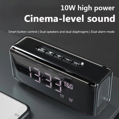 T&amp;G TG174 TWS Mmirror Bluetooth-Lautsprecher, unterstützt Wecker / Zeit- und Temperaturanzeige / Micro-SD-Karte / FM / MP3