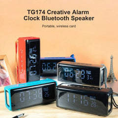 T&amp;G TG174 TWS Mmirror Bluetooth-Lautsprecher, unterstützt Wecker / Zeit- und Temperaturanzeige / Micro-SD-Karte / FM / MP3