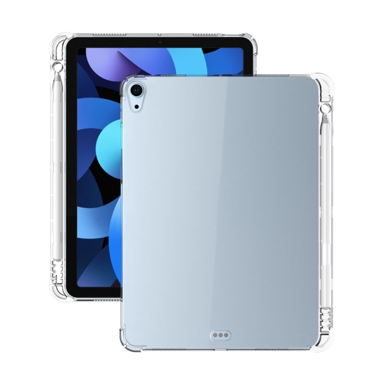 For iPad Air (2020) 10.9 Transparent All-inclusive TPU Silicone Anti-drop Protective Case with Pen Slot, For iPad Air 2022 / 2020 10.9