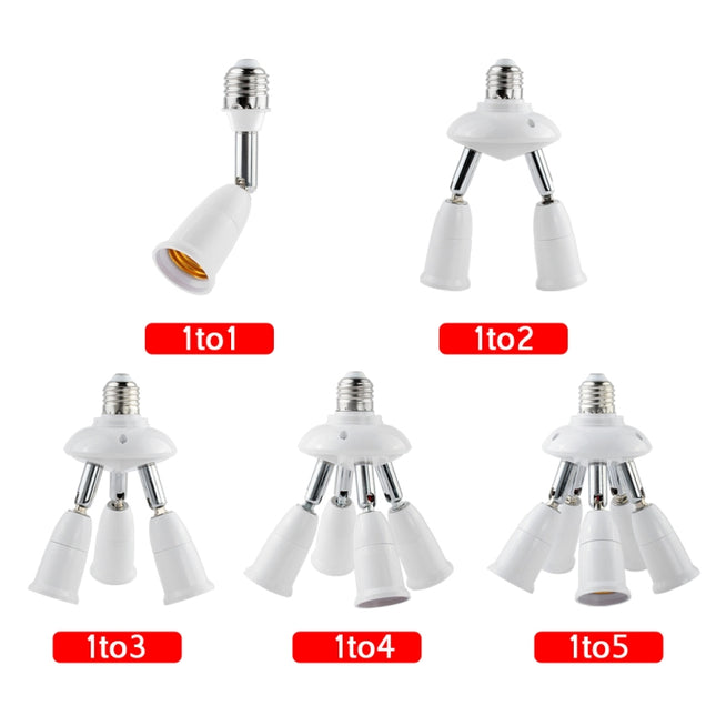 E27 to E27 Splitter Adjustable LED Light Bulb Holder Adapter Converter Socket Light Bulb Holder, 1 In 1, 2 In 1, 3 In 1, 4 In 1, 5 In 1