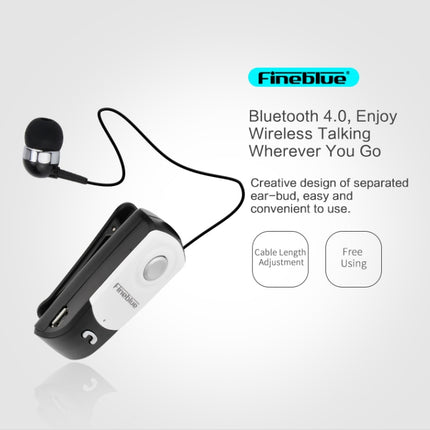 F960 CSR4.1 Retractable Cable Caller Vibration Reminder Anti-theft Bluetooth Headset, Black, White, Gold, Silver