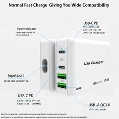 PD100W-A9 PD100W Dual Dort USB-C / Type-C + Dual USB Charger with 5A USB-C / Type-C to USB-C / Type-C Fast Charging Cable for Apple MacBook Series