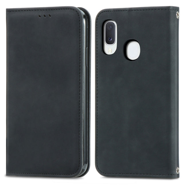Retro Skin Feel Business Magnetic Horizontal Flip Leather Case with Holder & Card Slots & Wallet & Photo Frame, For Samsung Galaxy A10e, For Samsung Galaxy A20e, For Samsung Galaxy A20 /A30, For Samsung Galaxy A20s