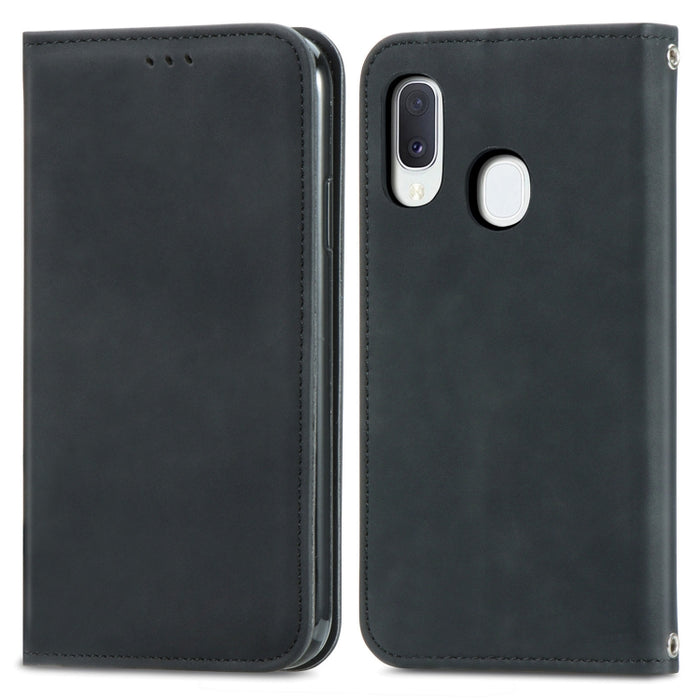 Retro Skin Feel Business Magnetic Horizontal Flip Leather Case with Holder & Card Slots & Wallet & Photo Frame, For Samsung Galaxy A10e, For Samsung Galaxy A20e, For Samsung Galaxy A20 /A30, For Samsung Galaxy A20s