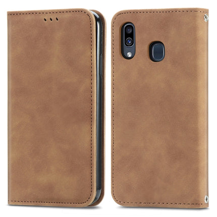 Retro Skin Feel Business Magnetic Horizontal Flip Leather Case with Holder & Card Slots & Wallet & Photo Frame, For Samsung Galaxy A10e, For Samsung Galaxy A20e, For Samsung Galaxy A20 /A30, For Samsung Galaxy A20s