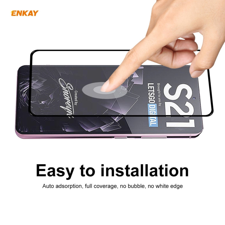 For Samsung Galaxy S30 ENKAY Hat-Prince Full Glue 0.26mm 9H 2.5D Tempered Glass Full Coverage Film Support Fingerprint Unlock, For Samsung Galaxy S21 5G (1 PC), 2pcsFor Samsung Galaxy S21 5G (2pcs), For Samsung Galaxy S21 5G (5pcs)���������������������...