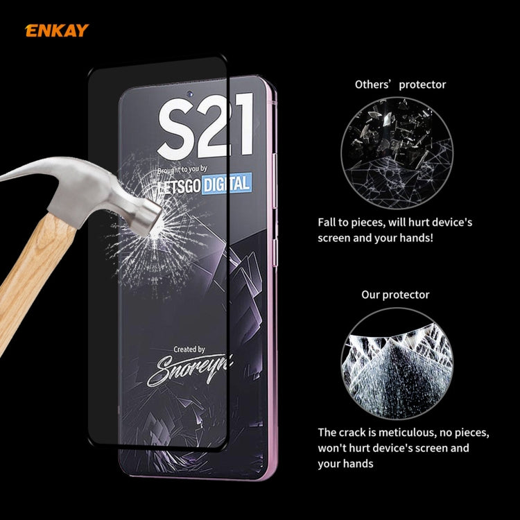 For Samsung Galaxy S30 ENKAY Hat-Prince Full Glue 0.26mm 9H 2.5D Tempered Glass Full Coverage Film Support Fingerprint Unlock, For Samsung Galaxy S21 5G (1 PC), 2pcsFor Samsung Galaxy S21 5G (2pcs), For Samsung Galaxy S21 5G (5pcs)���������������������...